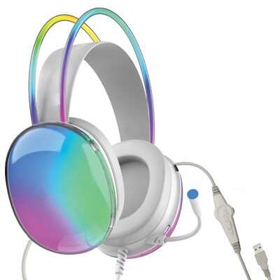 Supersonic IQ-490 Wired Active Noise Canceling On-Ear Headphones, White (IQ-490RGB)