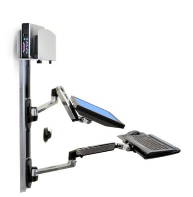 Ergotron LX Wall Mount System Polished Aluminum/Black (45-247-026)