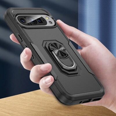 SaharaCase Raider Phone Case for Google Pixel 9 Pro, Shock Absorbing, Scorpion Black (CP00602)