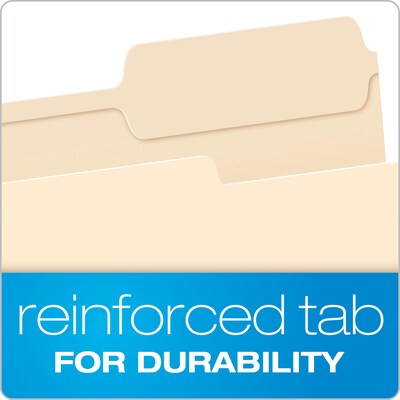 Pendaflex File Folder, 1-Tab, Right Position, Letter Size, Manila, 100/Box (R752 1/3-3)
