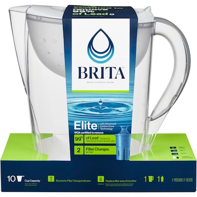 Brita Large 10 Cup Pacifica White Water Filter Pitcher with Filter (36515)
