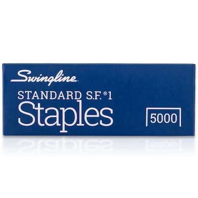 Swingline 1/4" Length Standard Staples, Full Strip, 5000/Box, 5 Boxes (S7035101S)