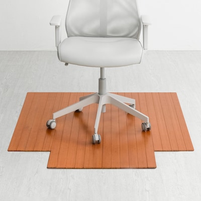 Anji Mountain Standard Bamboo Carpet & Hard Floor Chair Mat with Lip, 44 x 52, Walnut (AMB24053)
