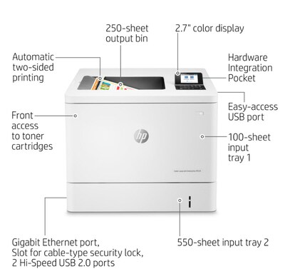 HP Color LaserJet Enterprise M554dn Printer (7ZU81A#BGJ)