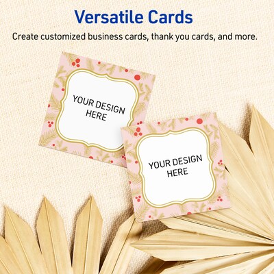 Avery Gold-Pink Berries Matte Blank Card, White, 120/Pack (S00-FGG)