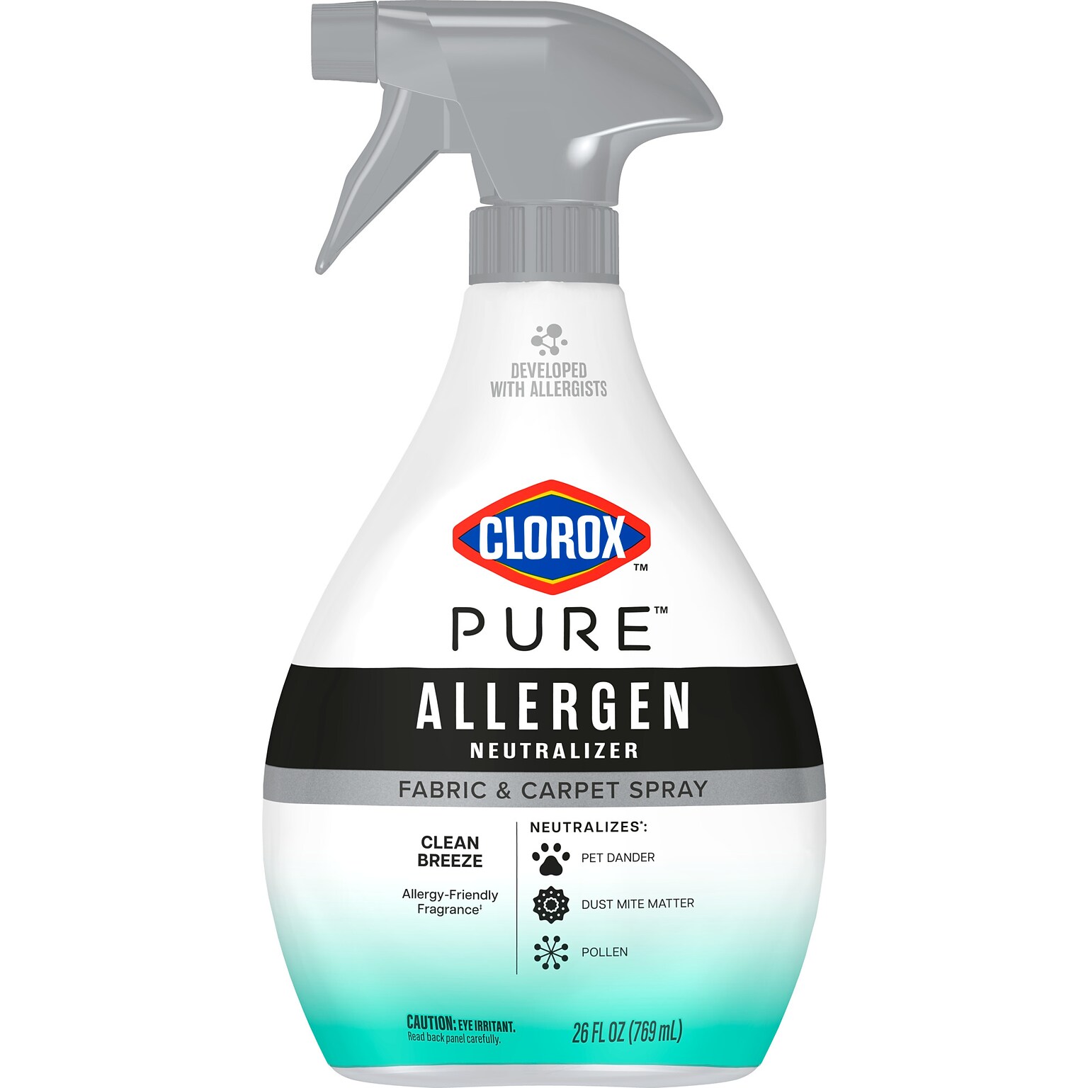 Clorox PURE Allergen Neutralizer Fabric & Carpet Spray, Clean Breeze Scent, 26 oz. (60718)