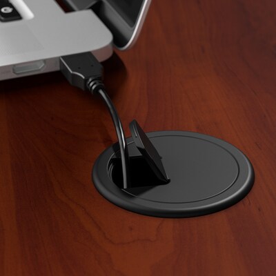 Bush Business Furniture Move 60 Series 60"W L Shaped Adjustable Standing Desk, Hansen Cherry (M6SL6078HCBK)