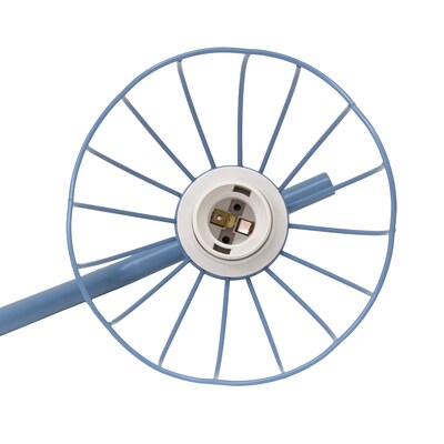 Simple Designs Sleek Essentials 54.5" Metal Floor Lamp with Wire Cage Shade, Blue (LF1050-BLU)