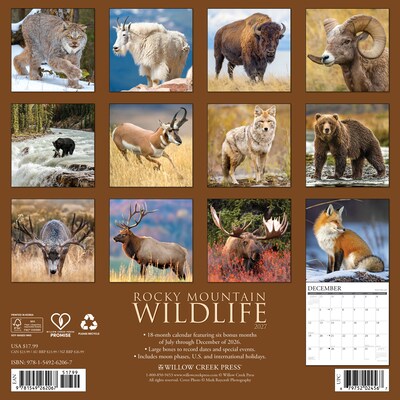 2027 Willow Creek Multi 12 x 12 Monthly Wall Calendar, Reversible, Assorted Colors (62067)