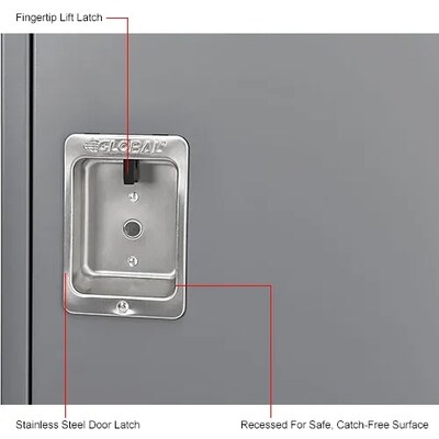 Global Industrial Infinity 1-Tier 3-Door Locker, 54"W x 18"D x 78"H, Gray (493662GY)