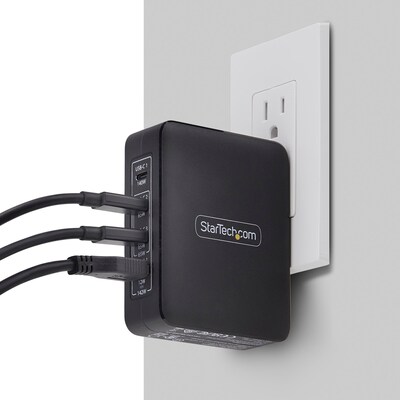 StarTech GaN USB-A/USB-C Wall Charger for Multiple Brands, 140W, Black (3114GCU-WALL-CHARGER)