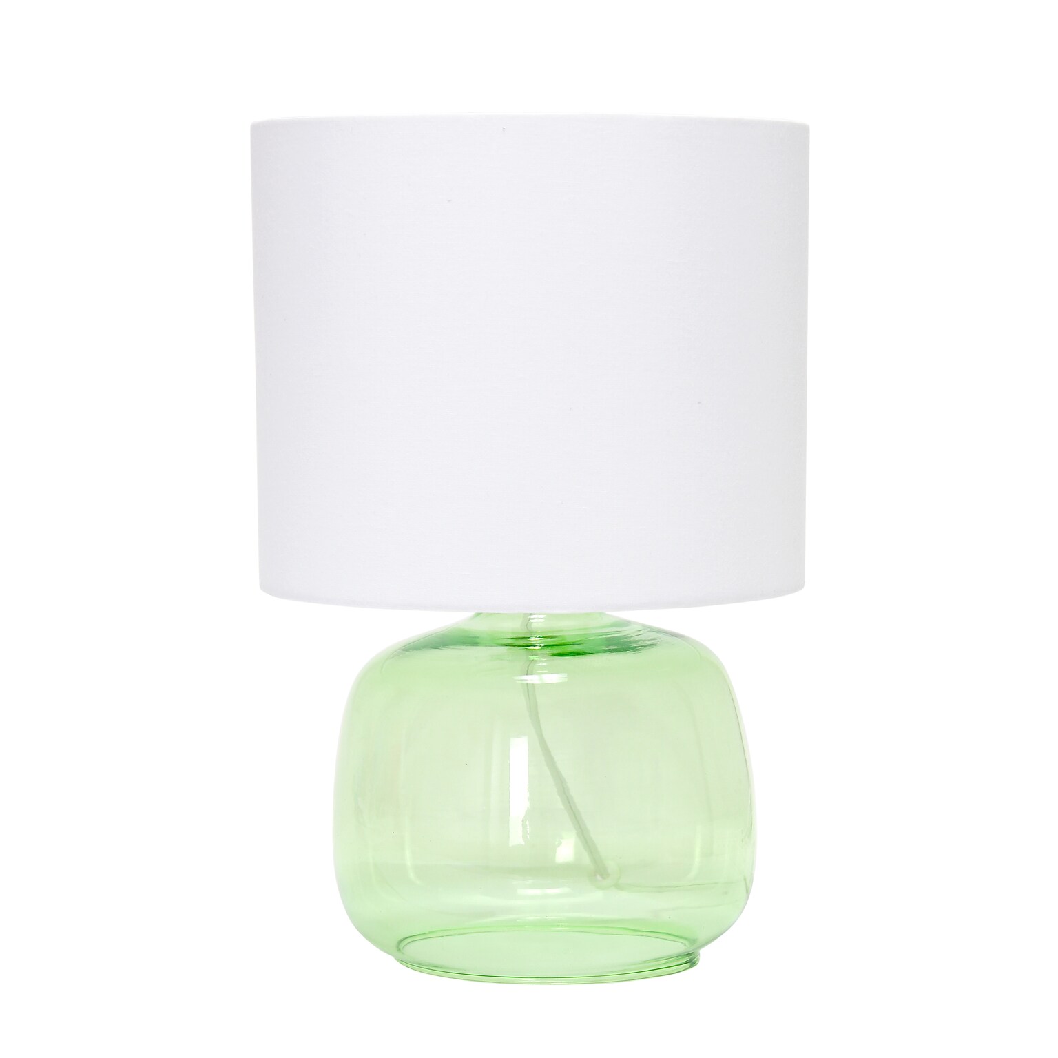 Creekwood Home Round Modern Glass 13.75 LED Table Lamp, Green/White (CWT-1015-GW)