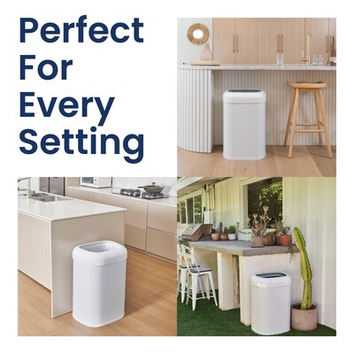 Nine Stars Stainless Steel Open Top Trash Can, 21.1 Gallon, White (OTT-80-4WH)