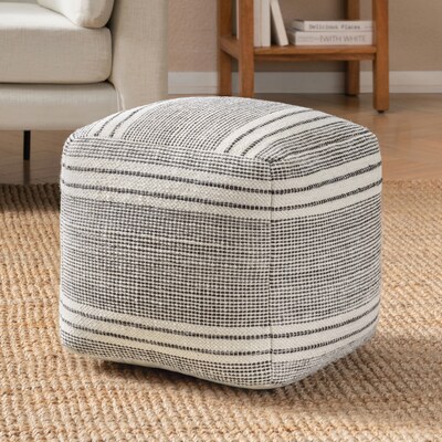 Anji Mountain Sierra Natural Fabric Square Pouf Ottoman (AMBPF176-1616)