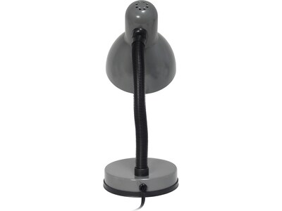 Creekwood Home Essentix Incandescent Desk Lamp, 14.25", Gray Glossy (CWD-1000-GY)