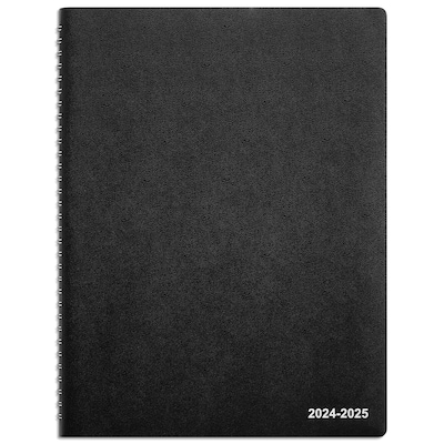 2024-2025 Staples 8" x 11" Academic Weekly & Monthly Planner, Faux Leather Cover, Black (ST23572-23)