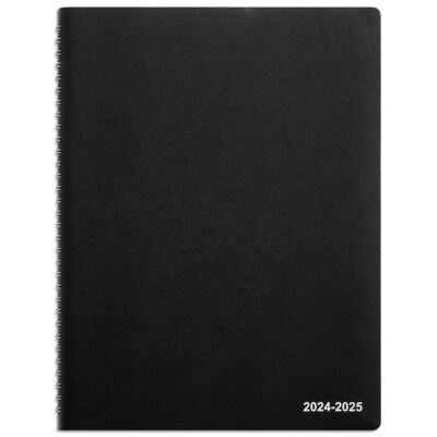 2024-2025 Staples 8" x 11" Academic Weekly & Monthly Planner, Faux Leather Cover, Black (ST23572-23)