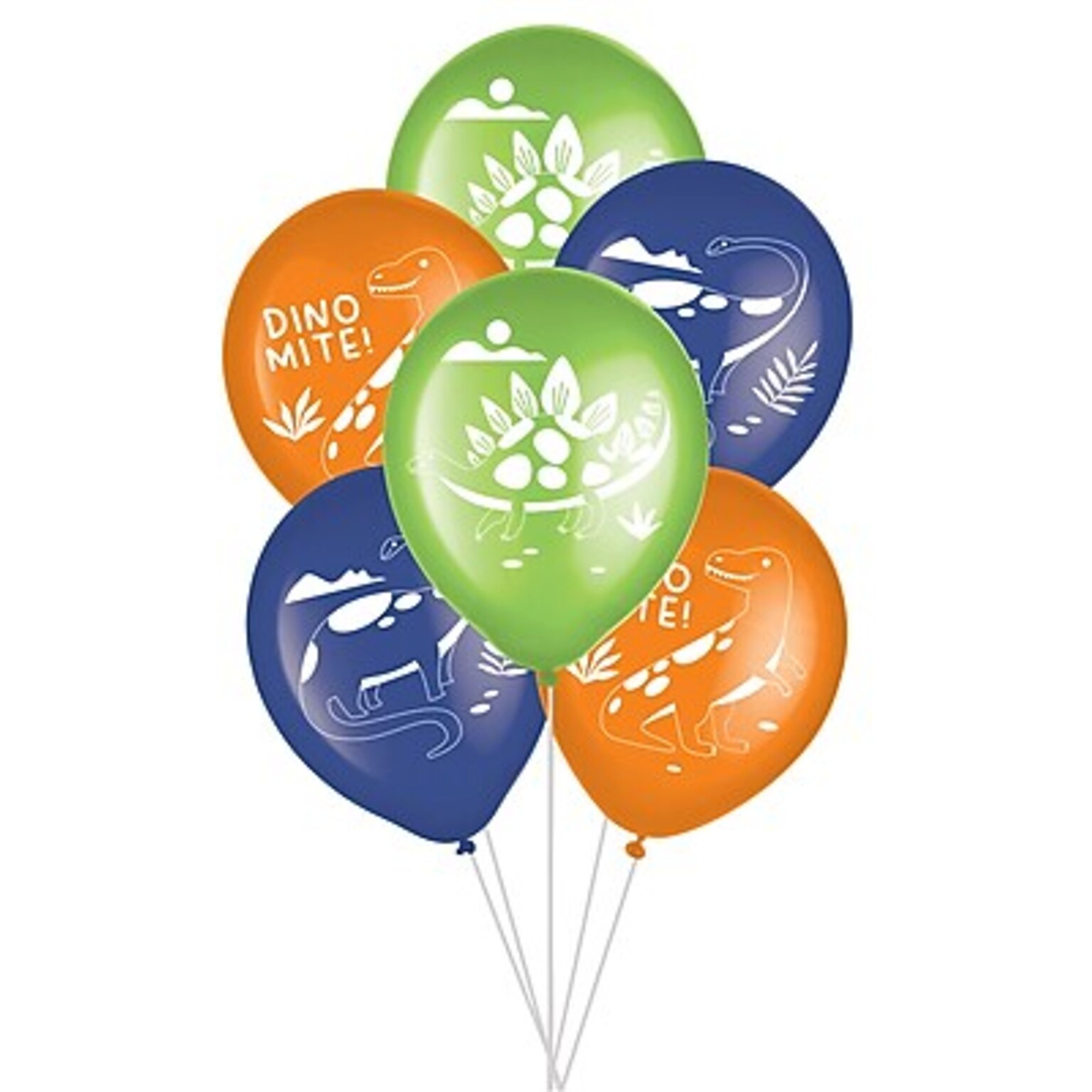 Party City 12 Diggin Dinos Latex Balloons, Assorted Colors, 6/Pack (AM60010012-PC)