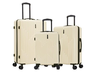 InUSA Drip Hardside Spinner Luggage Set, TSA Checkpoint Friendly, Sand (IUDRISML-SAN)