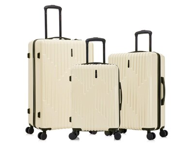 InUSA Drip Polycarbonate/ABS 3-Piece Luggage Set, Sand (IUDRISML-SAN)