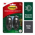 Command Outdoor Medium Terrace Hooks, Slate, 2 Hooks (17086S-AWES)