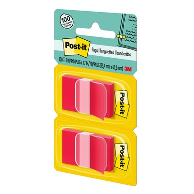 Post-it Flags, 1" Wide, Red, 100 Flags/Pack (680-RD2)