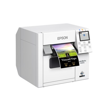 Epson ColorWorks CW-C4000 4 Color Inkjet Label Printer, Gloss (C31CK03A9991)