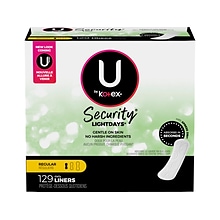 U by Kotex Security Lightdays Liner, Unscented, 129/Pack (49060)