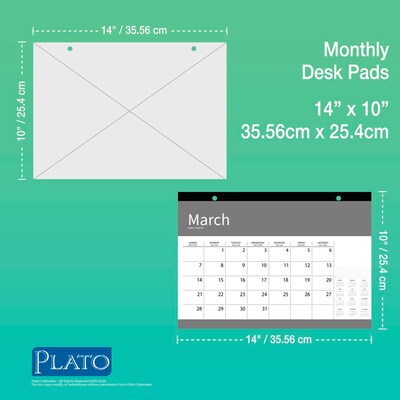 2025-2026 Plato Busy Bees 14" x 10" Academic Monthly Desk Pad Calendar (9798330700035)