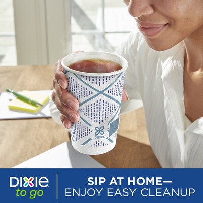 Dixie To Go Paper Cup & Lids Combo, 12 oz., White, 66/Pack (15030)