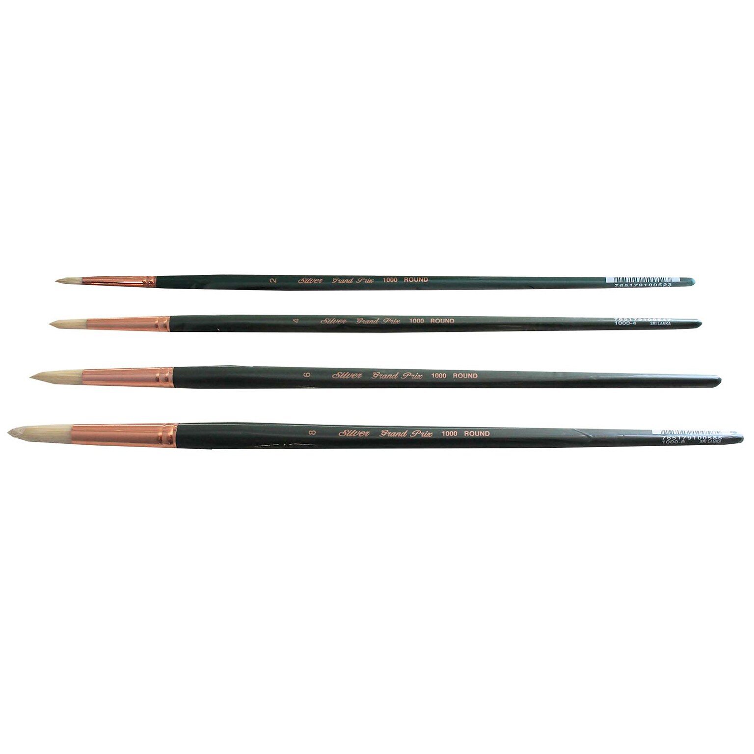 Silver Brush Natural Hog Bristle, Round Brush, 4/Pack (SLVGP1067)