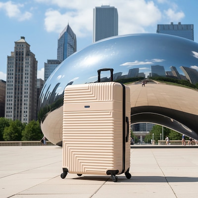 InUSA Resilience 33.6 Hardside Suitcase, 4-Wheeled Spinner, TSA Checkpoint Friendly, Sand (IURES00XL-SAN)