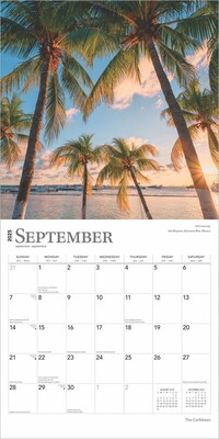 2025 BrownTrout The Caribbean 12" x 12" Monthly  Wall Calendar (9781975474584)