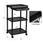 Mind Reader 3-Tier Bar Cart Plastic Rolling Utility Cart, Black (CARTCOFF-BLK)