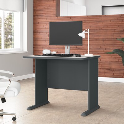 Bush Business Furniture Cubix 36"W Desk, Slate/White Spectrum (WC8436A)