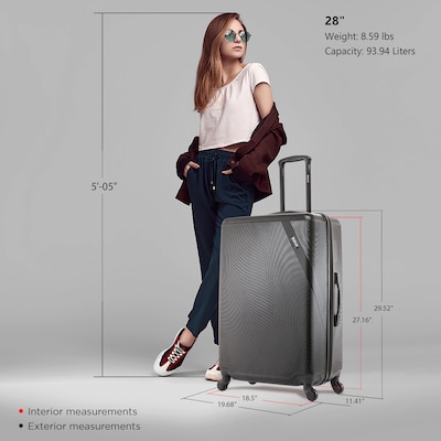 DUKAP Discovery 29.52" Hardside Suitcase, 4-Wheeled Spinner, TSA Checkpoint Friendly, Black (DKDIS00L-BLK)