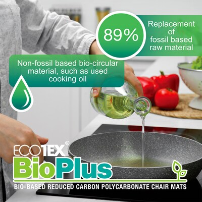Floortex Ecotex BioPlus Carpet Chair Mat, 35" x 47", Clear Bio Based Polycarbonate (NCCMFLBG0002)