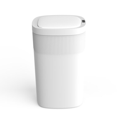 Nine Stars Stainless Steel Touch Tap & Motion Sensor Trash Can, 13.2 Gallon, White (DZT-50-36WH)