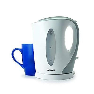 Aroma 6-Cup Electric Kettle, White (AWK-105)