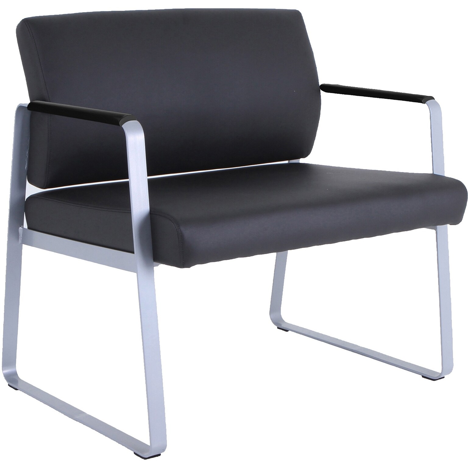 Lorell Healthcare Reception Big & Tall Guest Chair, 34.3W x 19.3D x 34.3H, Black (LLR66997)