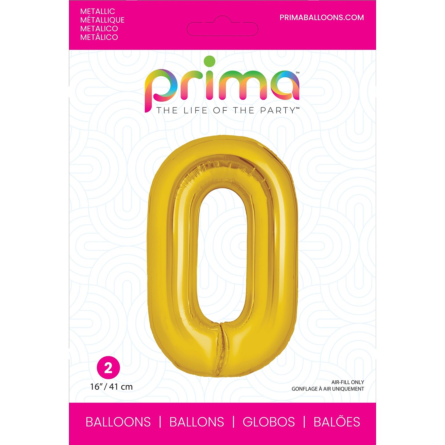 Party City (Air-Filled) 16 #0 Foil Balloon, Gold, 2/Pack (AM60050194-19)