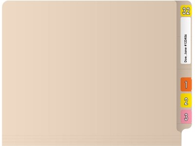 Medical Arts Press Reinforced End Tab File Folder, Straight Cut, Letter-Size, Manila, 50/Box (S-01324)