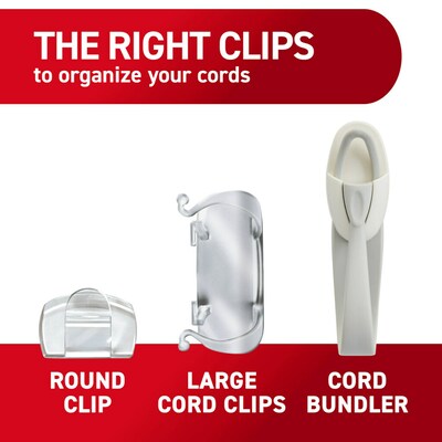 Command Small Cord & Light Clips, Transparent, 22/Pack (17017CLR-10ES)