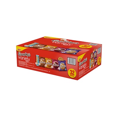 Grandma's Cookies Variety Pack, 3.245 oz., 32 Packs/Box (FRI14867)