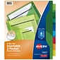 Avery Big Tab Insertable Plastic Dividers with 2 Pockets, 8 Tabs, Multicolor (11907)