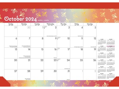 2024-2025 Plato Busy Bees 14 x 10 Academic & Calendar Monthly Desk Pad Calendar (9781975480462)
