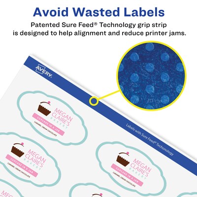 Avery Laser/Inkjet Multipurpose Labels, 2.25" x ", Glossy Clear, 525/Pack (94061)