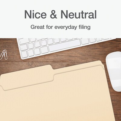 Pendaflex File Folder, 1/3-Cut Tab, Center Position, Legal Size, Manila, 100/Box (753 1/3-2)