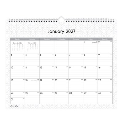 2027 Blue Sky Enterprise 15 x 12 Monthly Wall Calendar, Black/White (111292-27)