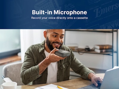 Emerson Bluetooth Portable Cassette Player & Recorder, Black (EPC-1001)